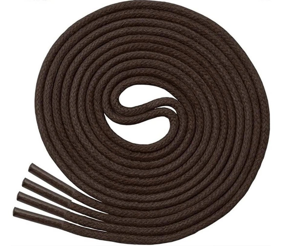 GRAH SANGRAH® (2 Pair) Waxed Round Shoelaces Dress Shoes Boots Leather Shoe Laces for Formal Shoes  - 75 cm, Dark Brown