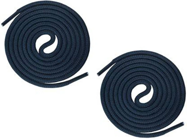 GRAH SANGRAH® (2 Pair) Waxed Round Shoelaces Dress Shoes Boots Leather Shoe Laces for Formal Shoes  - 90 cm, Navy Blue