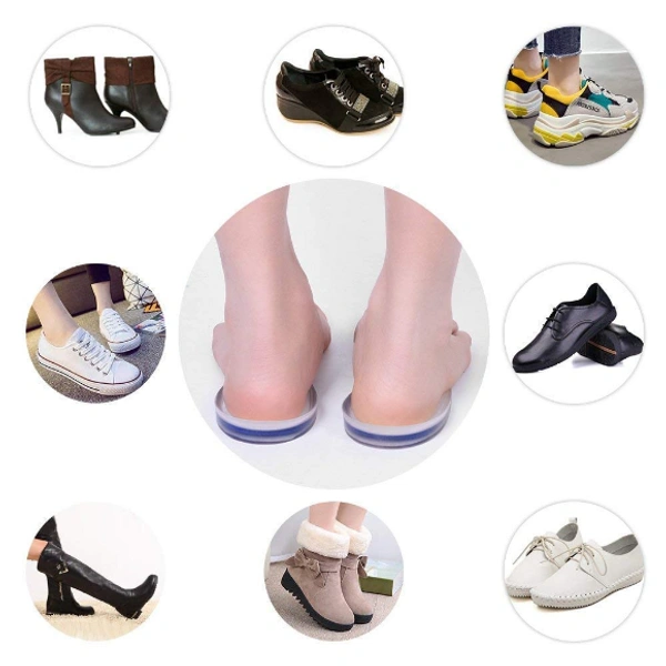 GRAH SANGRAH® Heel Cups Silicon Heel Pad for Heel Ankle Pain, Heel Spur Shoe Support Pad for Men and Women Shock Cushion Pad for Heels (SHOE HEEL PAD) - Gel Silicon