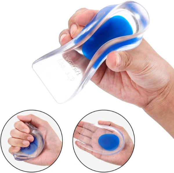 GRAH SANGRAH® Heel Cups Silicon Heel Pad for Heel Ankle Pain, Heel Spur Shoe Support Pad for Men and Women Shock Cushion Pad for Heels (SHOE HEEL PAD) - Gel Silicon