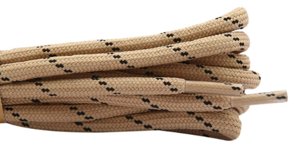 GRAH SANGRAH® (2 Pair) Shoelaces for Hiking Shoes, Outdoor Walking Sneakers, Outdoor Hiking, Climbing, Basketball, Work Boot, Running , Sport Shoes - 120 cm, Cream