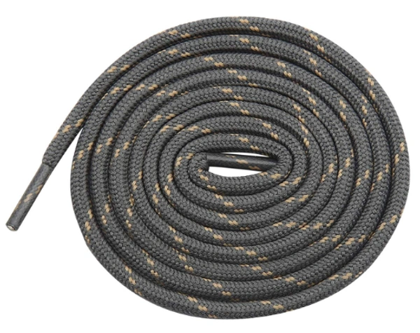 GRAH SANGRAH® (2 Pair) Shoelaces for Hiking Shoes, Outdoor Walking Sneakers, Outdoor Hiking, Climbing, Basketball, Work Boot, Running , Sport Shoes - 120 cm, Grey