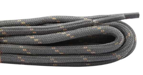 GRAH SANGRAH® (2 Pair) Shoelaces for Hiking Shoes, Outdoor Walking Sneakers, Outdoor Hiking, Climbing, Basketball, Work Boot, Running , Sport Shoes - 120 cm, Grey