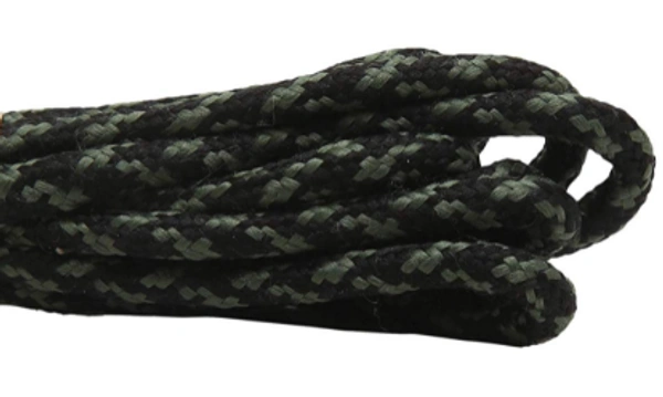 GRAH SANGRAH® (2 Pair) Shoelaces for Hiking Shoes, Outdoor Walking Sneakers, Outdoor Hiking, Climbing, Basketball, Work Boot, Running , Sport Shoes - 120 cm, Olive -BLK