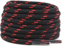GRAH SANGRAH® (2 Pair) Shoelaces for Hiking Shoes, Outdoor Walking Sneakers, Outdoor Hiking, Climbing, Basketball, Work Boot, Running , Sport Shoes - 120 cm, BLK-RED