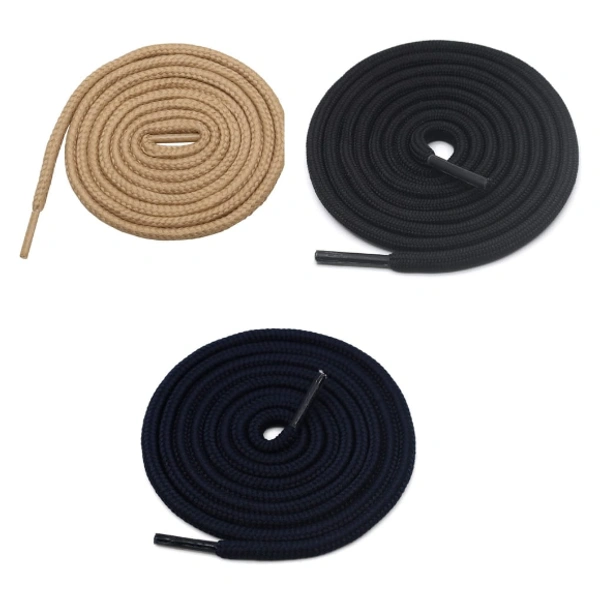 GRAH SANGRAH® 3 Pair (1 Pair Per Single Color) Shoelaces for Hiking Shoes, Walking Sneakers, Climbing, Work Boot, Running, Casual, Sport Shoes (SL-04-07-20) - 120 cm, Cream_Black_Navy