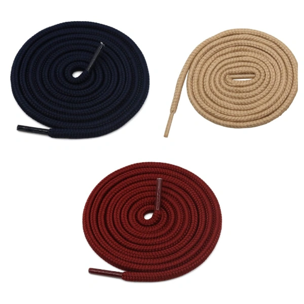 GRAH SANGRAH® 3 Pair (1 Pair Per Single Color) Shoelaces for Hiking Shoes, Walking Sneakers, Climbing, Work Boot, Running, Casual, Sport Shoes (SL-04-20-29) - 120 cm, Cream_Navy Blue_Maroon