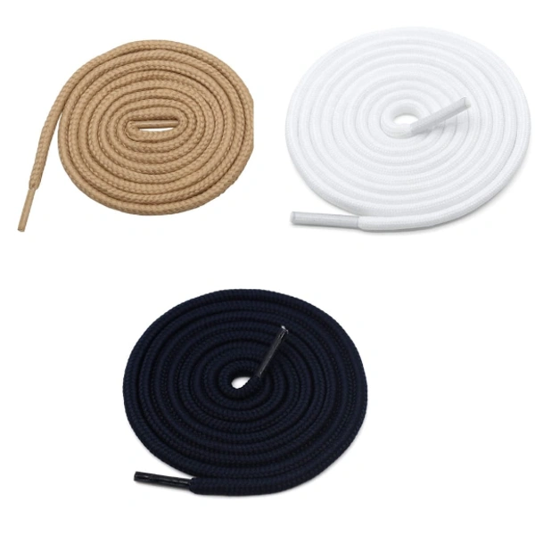 GRAH SANGRAH® 3 Pair (1 Pair Per Single Color) Shoelaces for Hiking Shoes, Walking Sneakers, Climbing, Work Boot, Running, Casual, Sport Shoes (SL-04-20-307) - 120 cm, Cream_Navy Blue_White