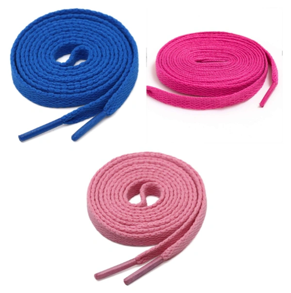 GRAH SANGRAH® 3 Pair (1 Pair Per Single Color) Flat Shoes lace for Athletic Running Sneakers Shoes Boot Strings (SL-313-315-317) - 120 cm , Blue_Hot Pink_Pink