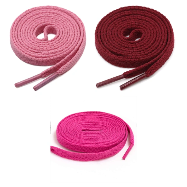 GRAH SANGRAH® 3 Pair (1 Pair Per Single Color) Flat Shoes lace for Athletic Running Sneakers Shoes Boot Strings(SL-313-315-320) - 120 cm, Pink_Maroon_Hot Pink