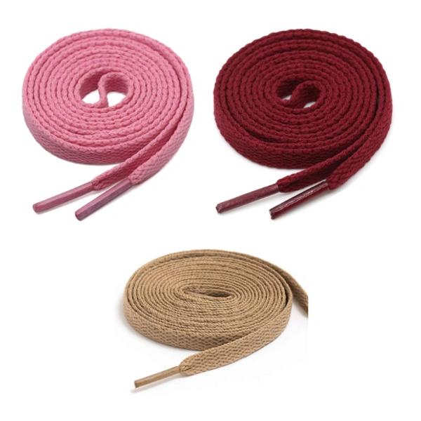 GRAH SANGRAH® 3 Pair (1 Pair Per Single Color) Flat Shoes lace for Athletic Running Sneakers Shoes Boot Strings (SL-313-320-326) - 120 cm, Pink_Maroon_Cream
