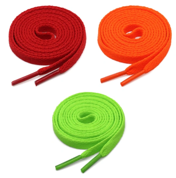 GRAH SANGRAH® 3 Pair (1 Pair Per Single Color) Flat Shoes lace for Athletic Running Sneakers Shoes Boot Strings (SL-319-330-332) - 120 cm, Red_Orange_Fluorescent 
