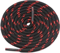 GRAH SANGRAH® 3 Pair (1 Pair Per Single Color) Shoelaces for Hiking Shoes, Walking Sneakers, Climbing, Work Boot, Running, Casual, Sport Shoes (SL-204-208-209) - 120 cm, Black Red-Dark Grey Blue-Light Brown Black