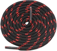 GRAH SANGRAH® 3 Pair (1 Pair Per Single Color) Shoelaces for Hiking Shoes, Walking Sneakers, Climbing, Work Boot, Running, Casual, Sport Shoes (SL-204-215-218) - 120 cm, Black Red-Light Grey Pink-Purple Black