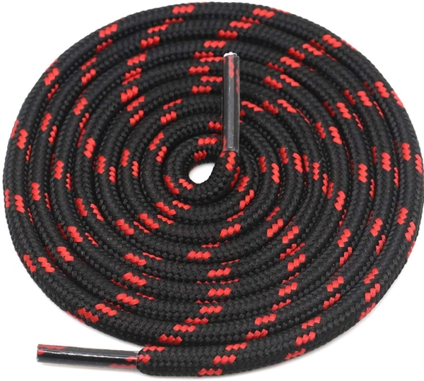 GRAH SANGRAH® 3 Pair (1 Pair Per Single Color) Shoelaces for Hiking Shoes, Walking Sneakers, Climbing, Work Boot, Running, Casual, Sport Shoes (SL-204-217-218) - 120 cm, Black Red-Red Black-Purple Black