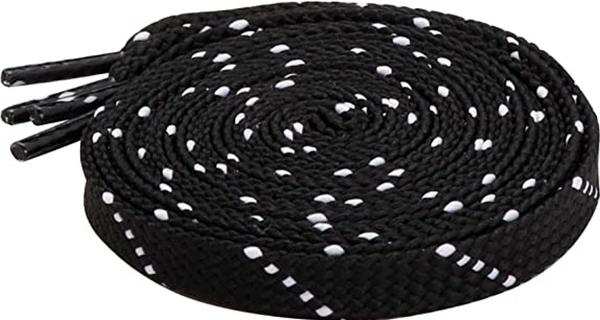 GRAH SANGRAH® (2 Pair) Fashion Flat Shoelaces For Athletic Casual Outdoor Hiking Sports Shoes Double Color Twill - 120 CM, Black White