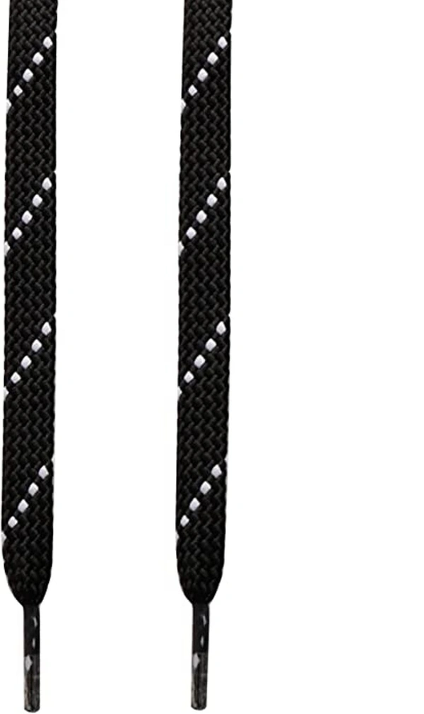 GRAH SANGRAH® (2 Pair) Fashion Flat Shoelaces For Athletic Casual Outdoor Hiking Sports Shoes Double Color Twill - 120 CM, Black White