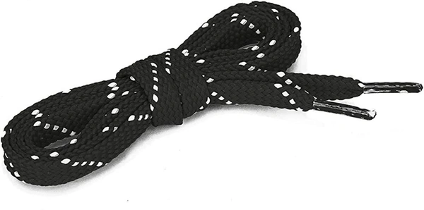 GRAH SANGRAH® (2 Pair) Fashion Flat Shoelaces For Athletic Casual Outdoor Hiking Sports Shoes Double Color Twill - 120 CM, Black White
