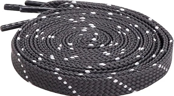GRAH SANGRAH® (2 Pair) Fashion Flat Shoelaces For Athletic Casual Outdoor Hiking Sports Shoes Double Color Twill - 120 CM, Grey White