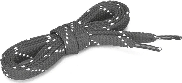 GRAH SANGRAH® (2 Pair) Fashion Flat Shoelaces For Athletic Casual Outdoor Hiking Sports Shoes Double Color Twill - 120 CM, Grey White