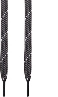 GRAH SANGRAH® (2 Pair) Fashion Flat Shoelaces For Athletic Casual Outdoor Hiking Sports Shoes Double Color Twill - 120 CM, Grey White