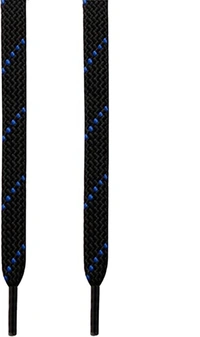 GRAH SANGRAH® (2 Pair) Fashion Flat Shoelaces For Athletic Casual Outdoor Hiking Sports Shoes Double Color Twill - 120 CM, Black Blue