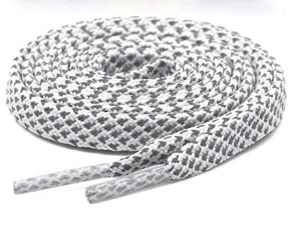 GRAH SANGRAH® (2 Pair) Reflevtive Flat Shoelaces For Unisex Casual Outdoor Hiking Sports Shoes - 120 Cm, White