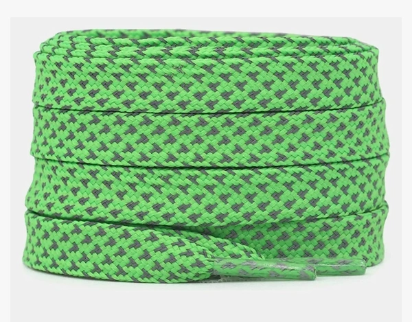 GRAH SANGRAH® (2 Pair) Reflevtive Flat Shoelaces For Unisex Casual Outdoor Hiking Sports Shoes - 120 Cm, Green