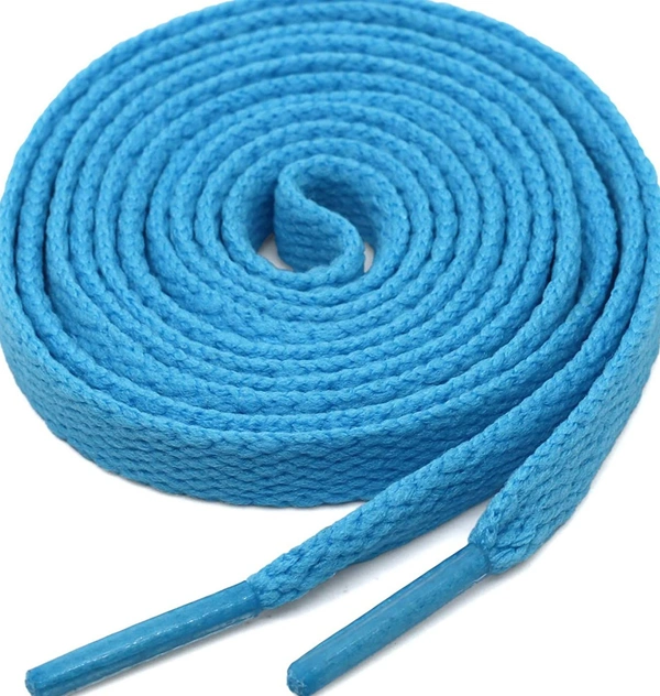 GRAH SANGRAH  GRAH SANGRAH® (2 Pair (1 Pair Per Single Color) Flat Unisex Shoelaces for Sport, Running Casual Shoes. - 120 Cm, Fluorescent-Sky Blue