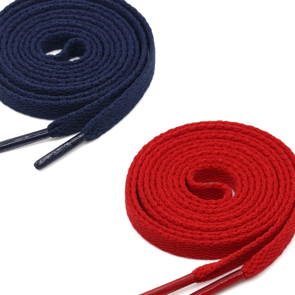 Grah Sangrah  GRAH SANGRAH® (2 Pair (1 Pair Per Single Color) Flat Unisex Shoelaces for Sport, Running Casual Shoes - Navy Blue-Red, 120 Cm
