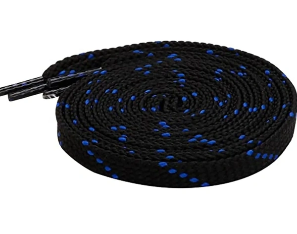 GRAH SANGRAH® (2 Pair) Flat Unisex Shoelaces Double Color Twill - Black Blue, 120 Cm