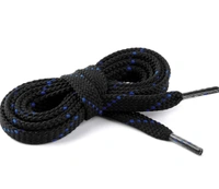 GRAH SANGRAH® (2 Pair) Flat Unisex Shoelaces Double Color Twill - Black Blue, 120 Cm