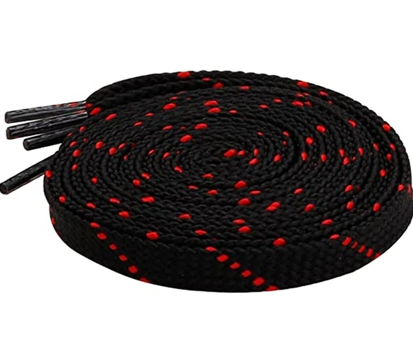 Grah Sangrah  GRAH SANGRAH® (2 Pair) Flat Unisex Shoelaces Double Color Twill - Black Red, 120 Cm