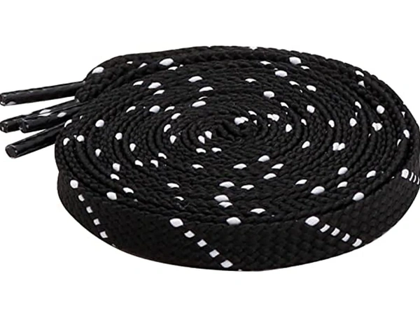 Grah Sangrah  GRAH SANGRAH® (2 Pair) Flat Unisex Shoelaces Double Color Twill - Black White, 120 Cm