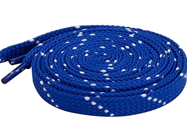 Grah Sangrah  GRAH SANGRAH® (2 Pair) Flat Unisex Shoelaces Double Color Twill - Blue White, 120 Cm