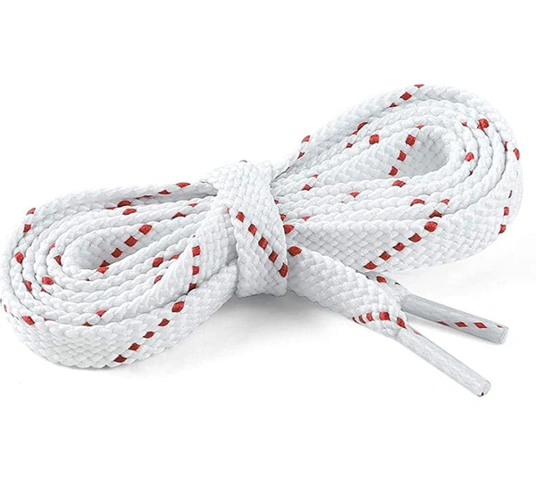 Grah Sangrah  GRAH SANGRAH® (2 Pair) Flat Unisex Shoelaces Double Color Twill - Red White, 120 Cm