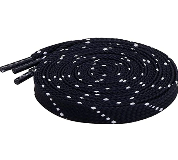 Grah Sangrah  GRAH SANGRAH® (2 Pair) Flat Unisex Shoelaces Double Color Twill - Navy White, 120 Cm