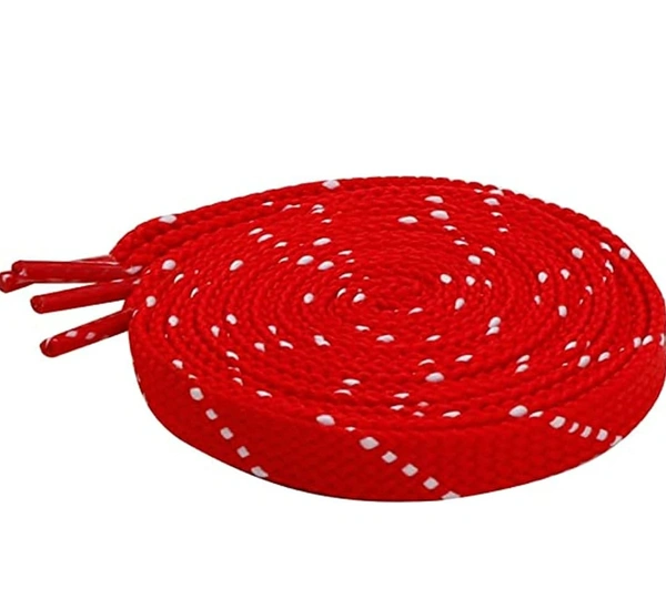 Grah Sangrah  GRAH SANGRAH® (2 Pair) Flat Unisex Shoelaces Double Color Twill - Red White, 120 Cm