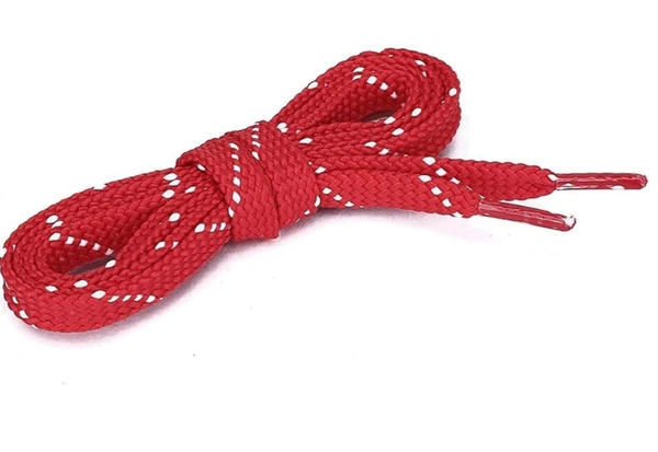 Grah Sangrah  GRAH SANGRAH® (2 Pair) Flat Unisex Shoelaces Double Color Twill - Red White, 120 Cm