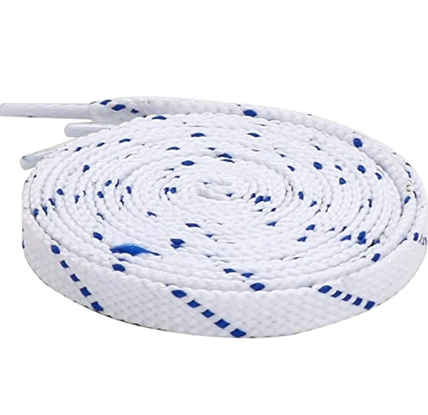 Grah Sangrah  GRAH SANGRAH® (2 Pair) Flat Unisex Shoelaces Double Color Twill - White Blue, 120 Cm