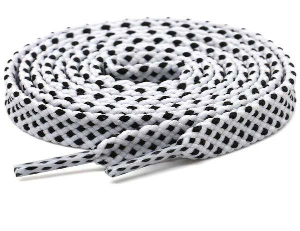 Grah Sangrah  GRAH SANGRAH® (2 Pair Flat Unisex Shoelaces for GYM, Sport, Running Casual Dots Colorful Twill Shoelaces - White, 120 Cm