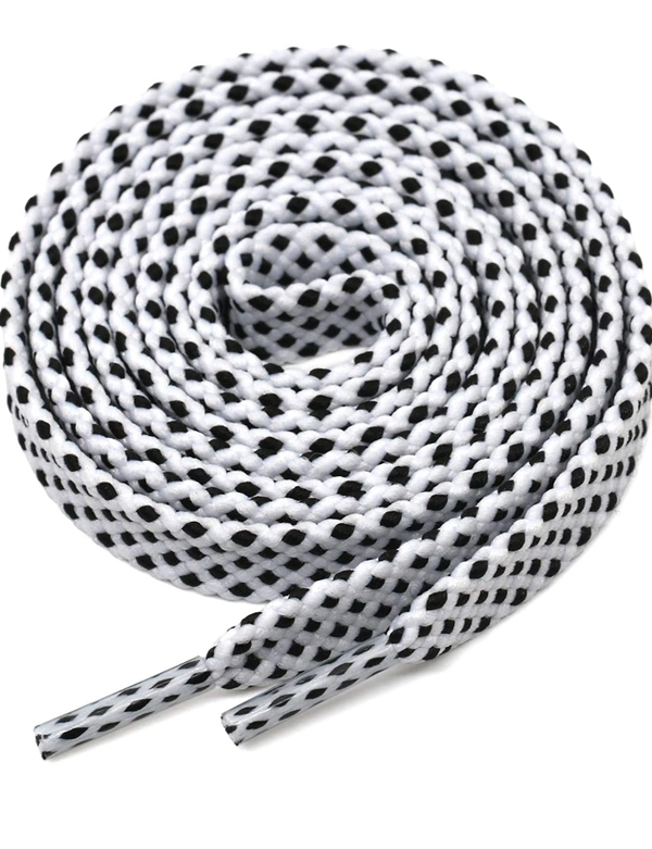 Grah Sangrah  GRAH SANGRAH® (2 Pair Flat Unisex Shoelaces for GYM, Sport, Running Casual Dots Colorful Twill Shoelaces - White, 120 Cm