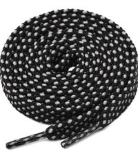 Grah Sangrah  GRAH SANGRAH® (2 Pair Flat Unisex Shoelaces for GYM, Sport, Running Casual Dots Colorful Twill Shoelaces - Black, 120 Cm