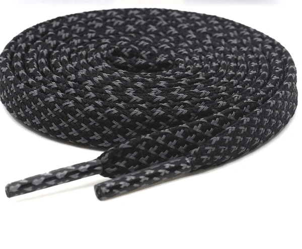 Grah Sangrah  GRAH SANGRAH® (2 Pair) [1 Pair Single Color] Flat Unisex Shoelaces for GYM, Sport, Running Casual Dots Colorful Twill Shoelaces - 120 Cm, White-Black