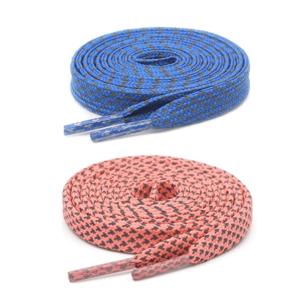 Grah Sangrah  GRAH SANGRAH® (2 Pair) [1 Pair Single Color] Reflective Flat Shoelaces For Unisex Casual, Outdoor Hiking Sports Shoes - 120 Cm