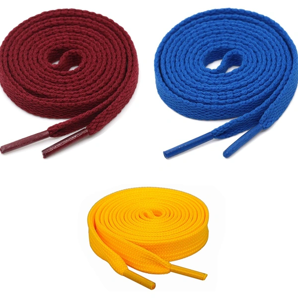 GRAH SANGRAH® 3 Pair (1 Pair Per Single Color) Flat Shoes lace for Athletic Running Sneakers Shoes Boot Strings - 120 Cm