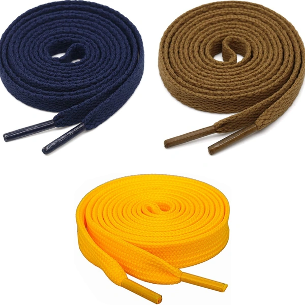 GRAH SANGRAH® 3 Pair (1 Pair Per Single Color) Flat Shoes lace for Athletic Running Sneakers Shoes Boot Strings - 120 Cm