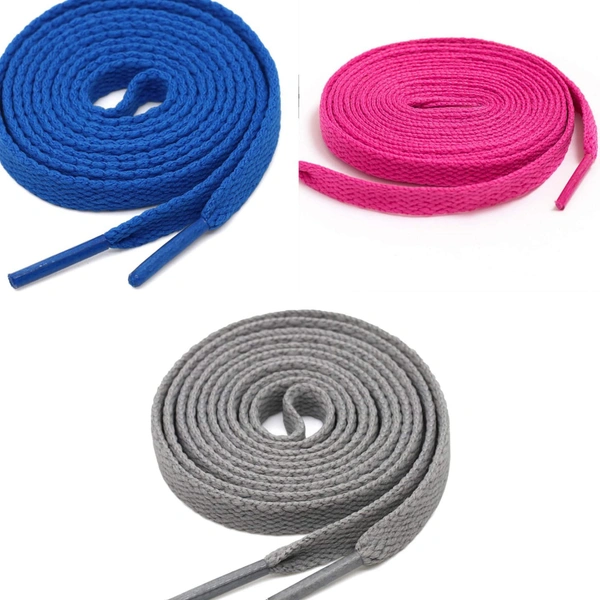 GRAH SANGRAH® 3 Pair (1 Pair Per Single Color) Flat Shoes lace for Athletic Running Sneakers Shoes Boot Strings - 120 Cm