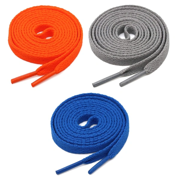 GRAH SANGRAH® 3 Pair (1 Pair Per Single Color) Flat Shoes lace for Athletic Running Sneakers Shoes Boot Strings - 120 Cm