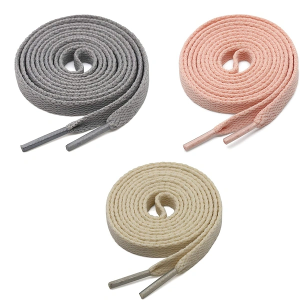 GRAH SANGRAH® 3 Pair (1 Pair Per Single Color) Flat Shoes lace for Athletic Running Sneakers Shoes Boot Strings - 120 Cm